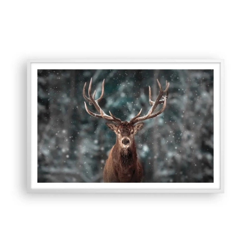 Plakat w białej ramie - Król lasu ukoronowany - 91x61 cm