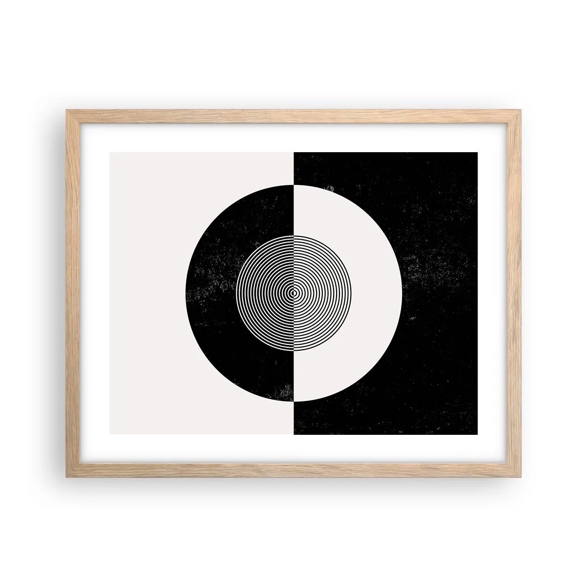 Plakat w ramie jasny dąb - Harmonia w czerni i bieli - 50x40 cm