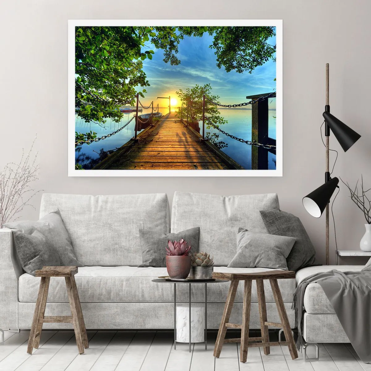 Plakat - Zachód nad wodą - 40x30 cm