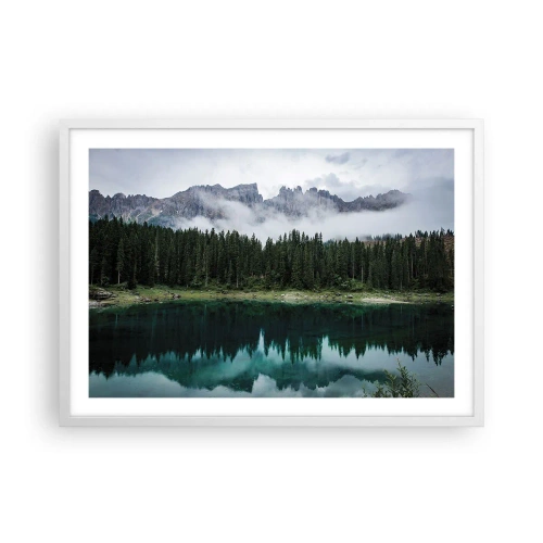 Plakat w białej ramie - Cicho, cicho, nie budźmy wody spiącej… - 70x50 cm