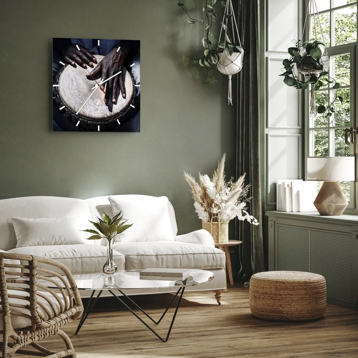 Zegar ścienny - Żyj w swoim rytmie - 40x40 cm