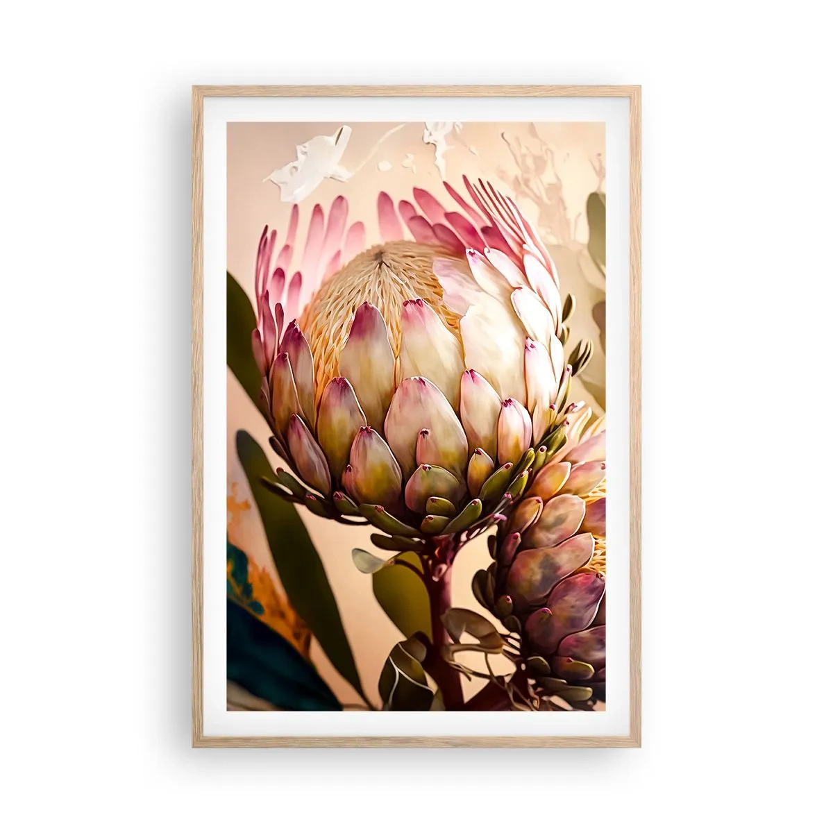 Plakat w ramie jasny dąb - Czule objęte - 61x91 cm