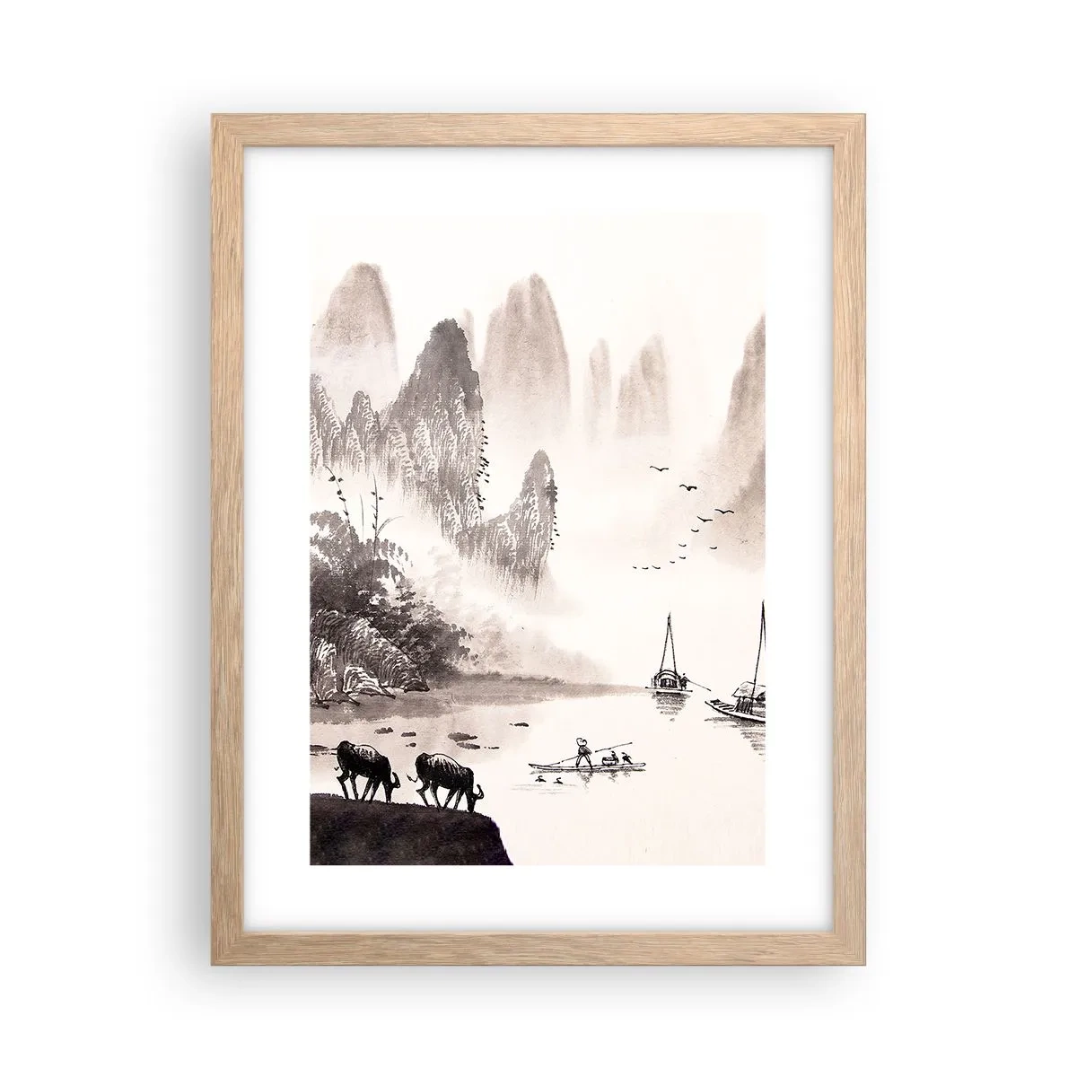 Plakat w ramie jasny dąb - Egzotyczna codzienność Wschodu - 30x40 cm