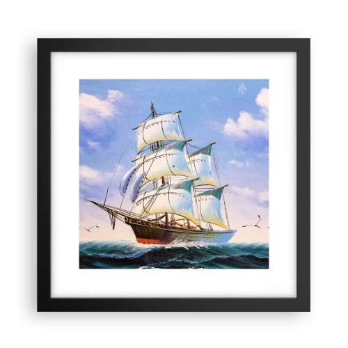 Plakat w czarnej ramie - Dumnie z wiatrem - 30x30 cm