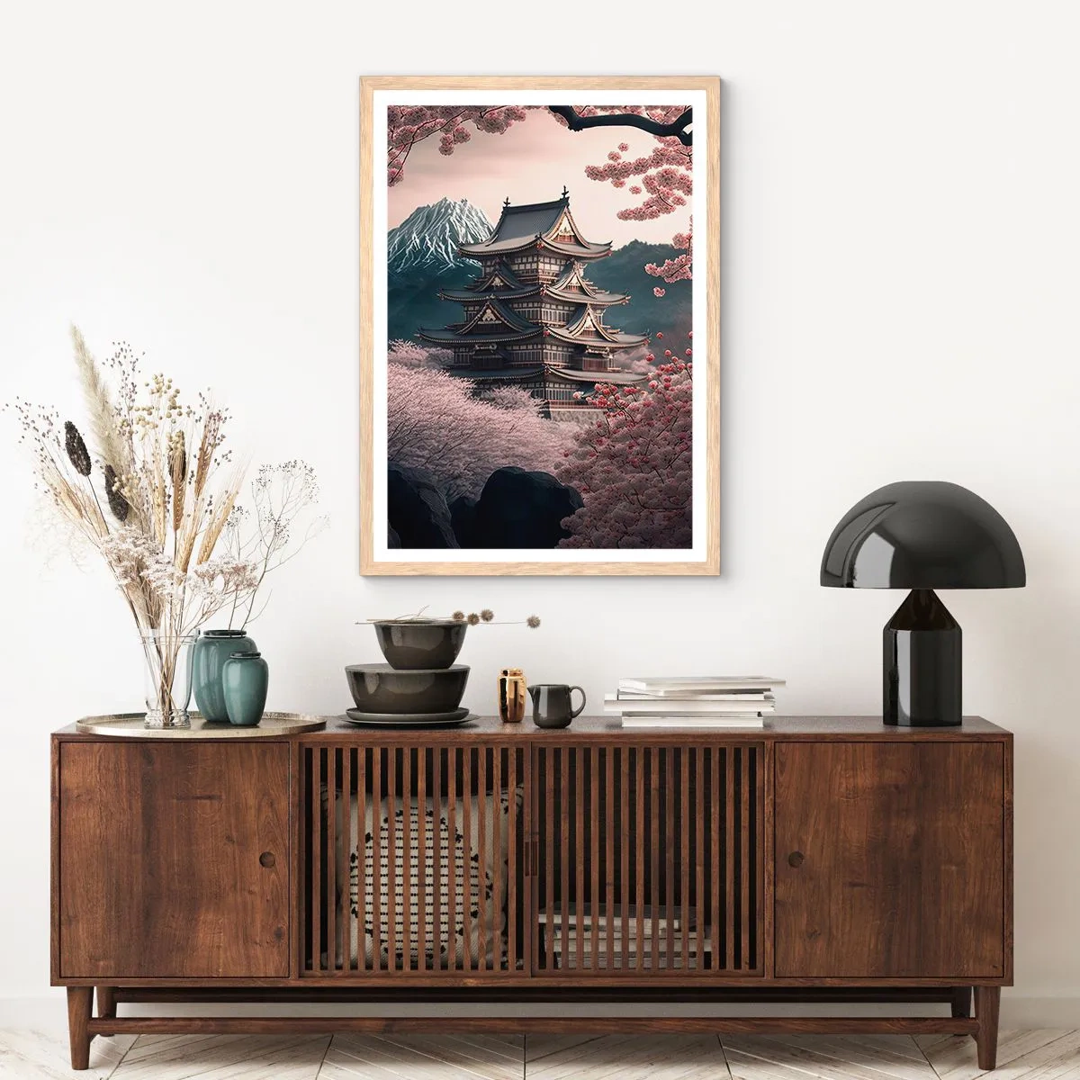 Plakat w ramie jasny dąb - Kraj kwitnącej wiśni - 40x50 cm