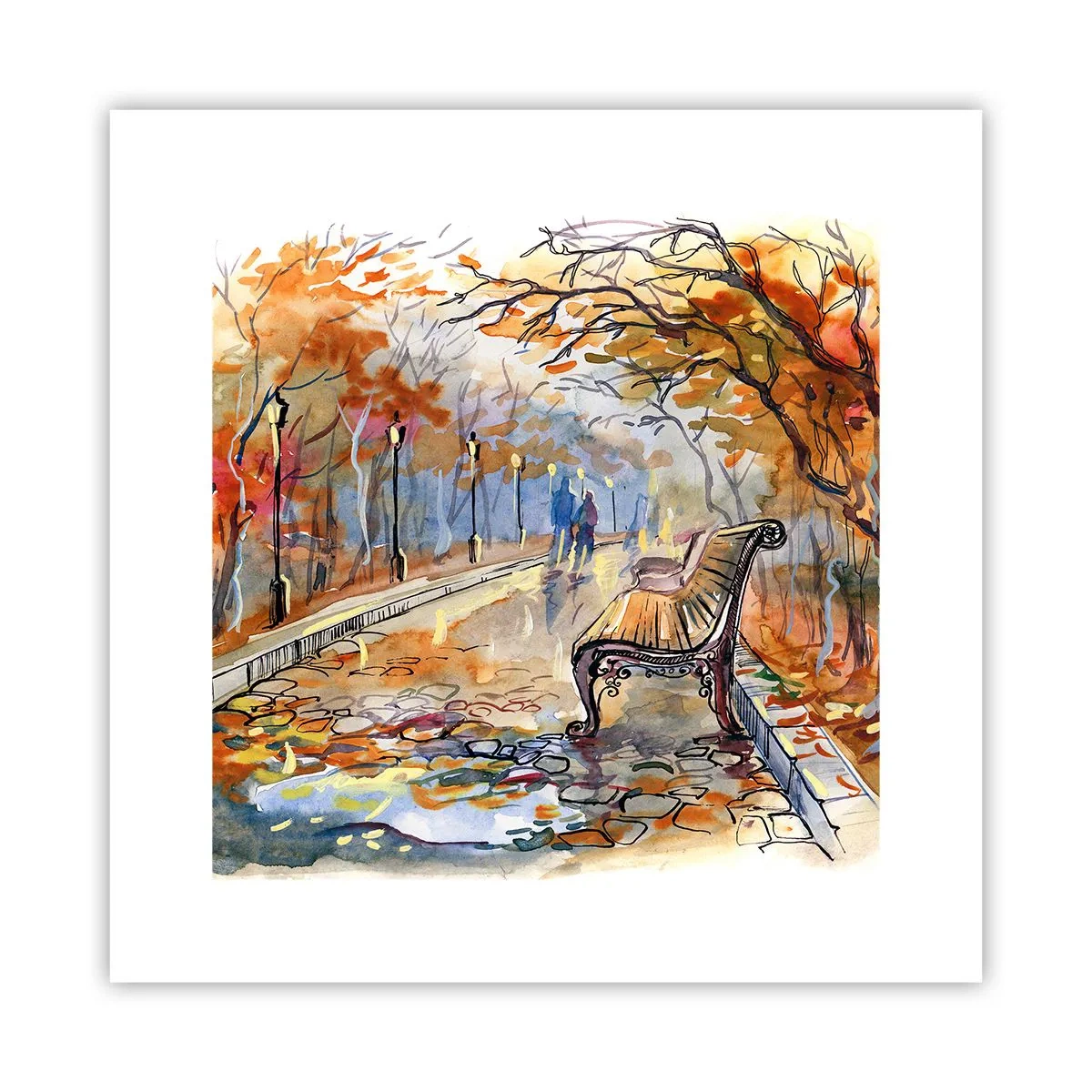 Plakat - Razem powędrować w jesień - 30x30 cm