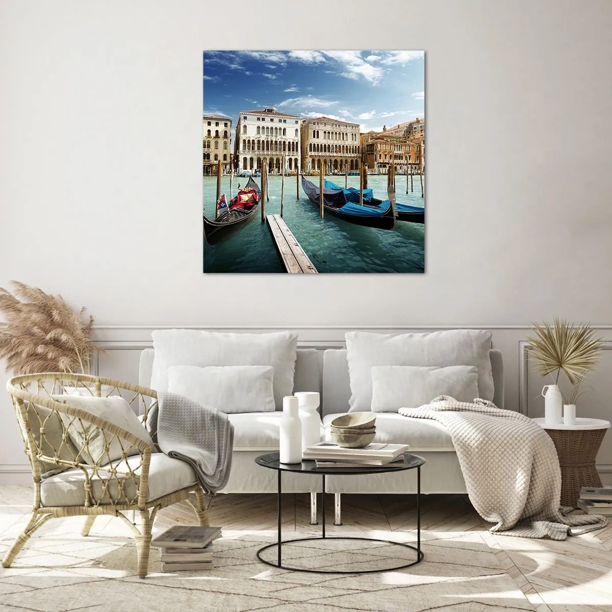 Obraz na szkle - Pałace w błękicie - 40x40 cm