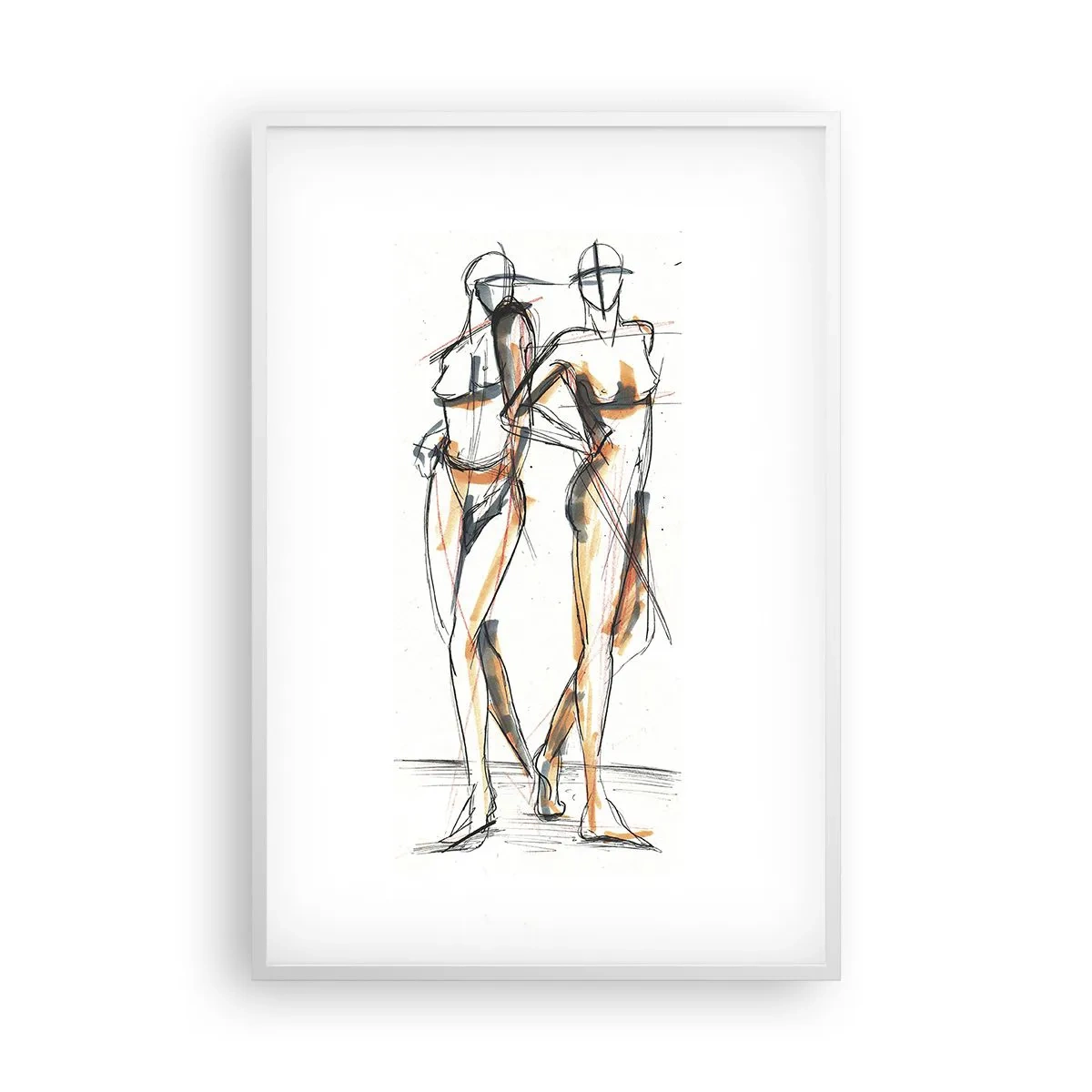 Plakat w białej ramie - Studium wdzięku - 61x91 cm