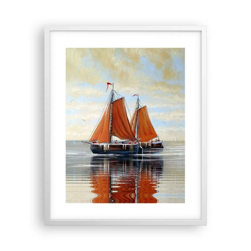 Plakat w białej ramie - Hej, żeglujże, żeglarzu… - 40x50 cm