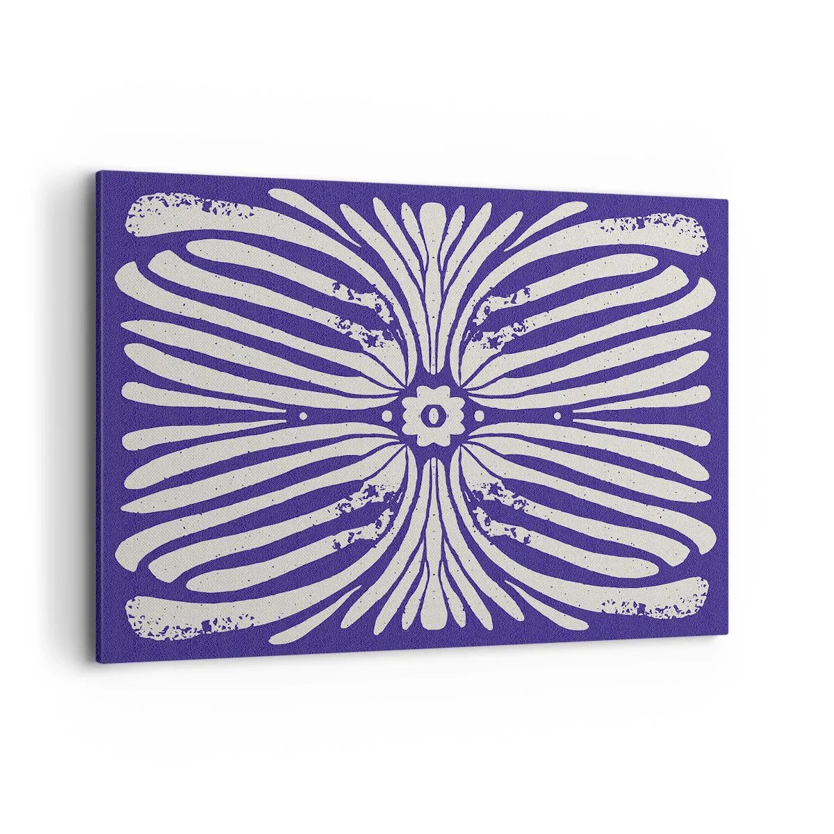 Obraz na płótnie - Etniczny wzór w odcieniach fioletu i bieli - 100x70cm - Etniczne inspiracje - Nowoczesna dekoracja ścienna do salonu, kuchni i sypialni ARTTOR