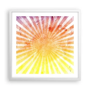 Plakat w białej ramie - Wschody i zachody - 50x50 cm