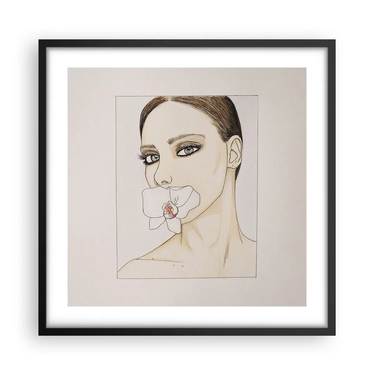 Plakat w czarnej ramie - Symbol elegancji i piękna - 50x50 cm