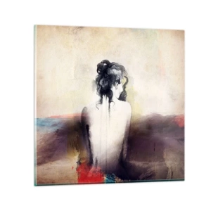 Obraz na szkle - Łagodne linie, owalne kształty - 60x60 cm