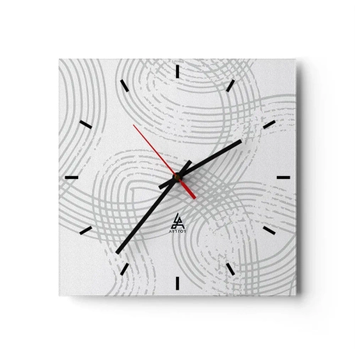 Zegar ścienny - Subtelny wzór z przeplatającymi się liniami w jasnych odcieniach - 30x30cm - Nie ma prostej drogi - Nowoczesna dekoracja ścienna do salonu i sypialni ARTTOR