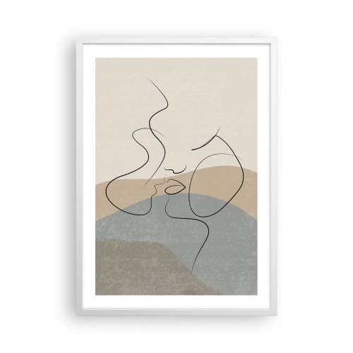 Plakat w białej ramie - Jak muśnięcie pędzlem - 50x70 cm