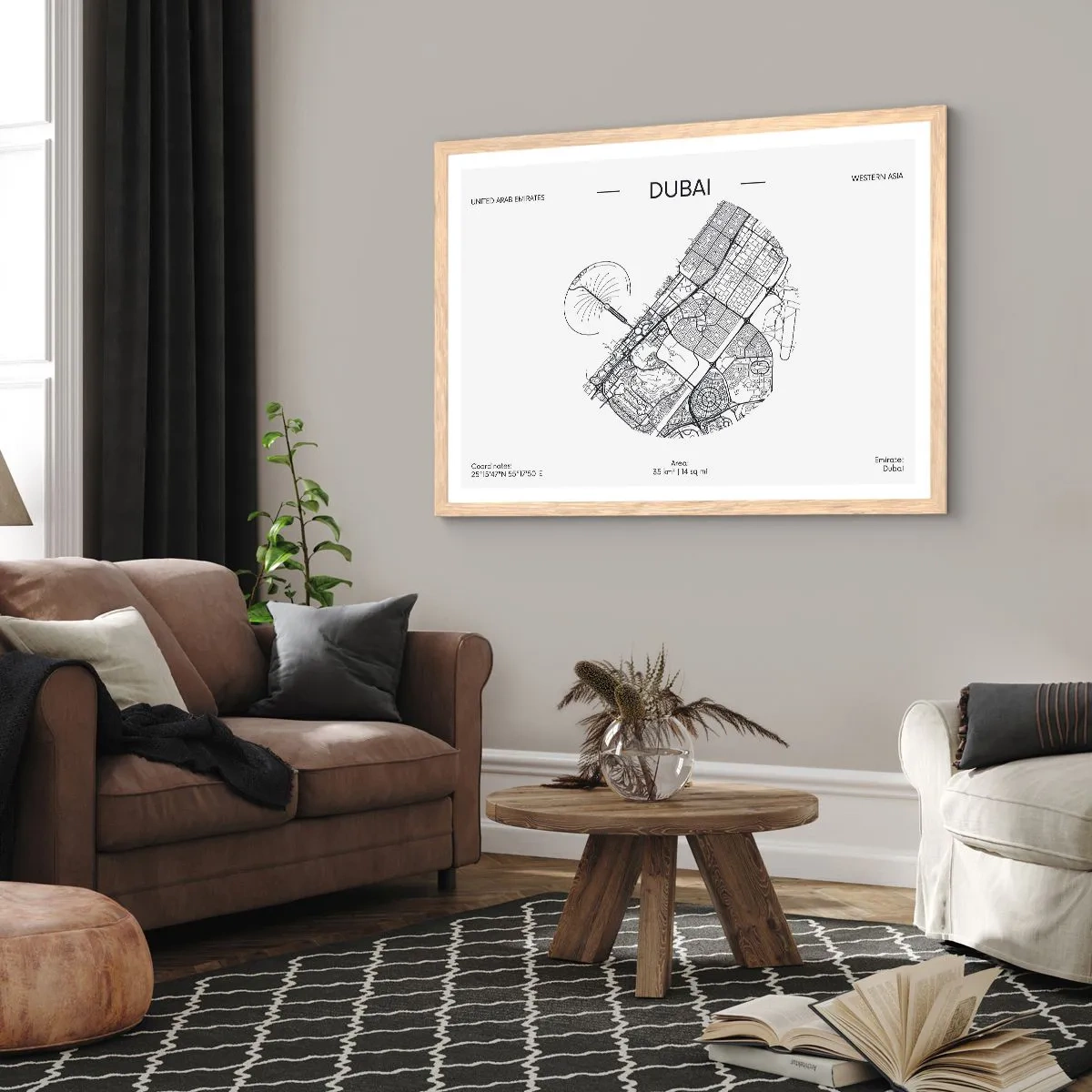 Plakat w ramie jasny dąb - Anatomia Dubaju - 70x50 cm