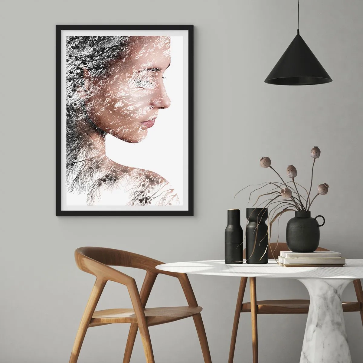 Plakat w czarnej ramie - Duch lasu - 30x40 cm