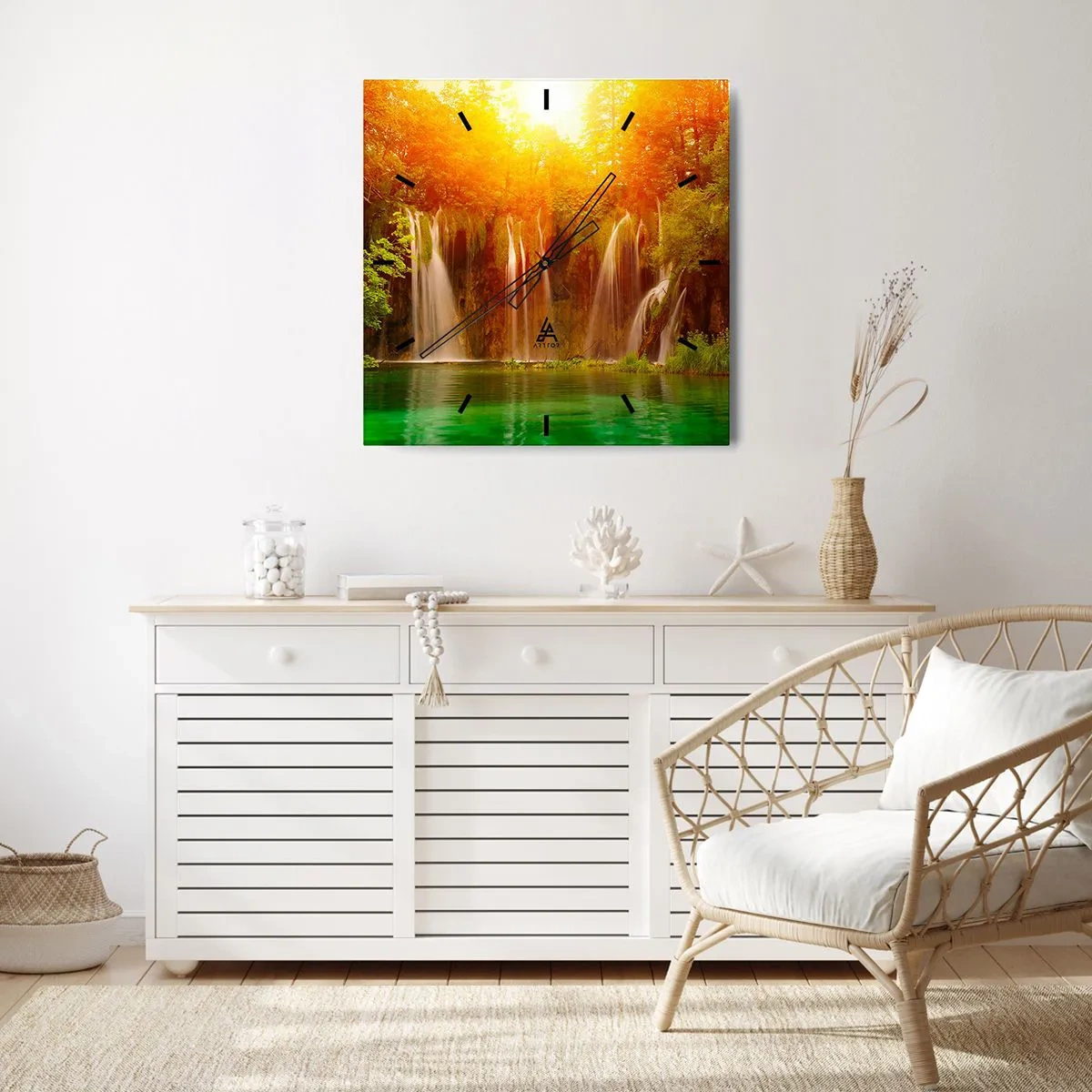 Zegar ścienny - W słońcu i w cieniu - 40x40 cm