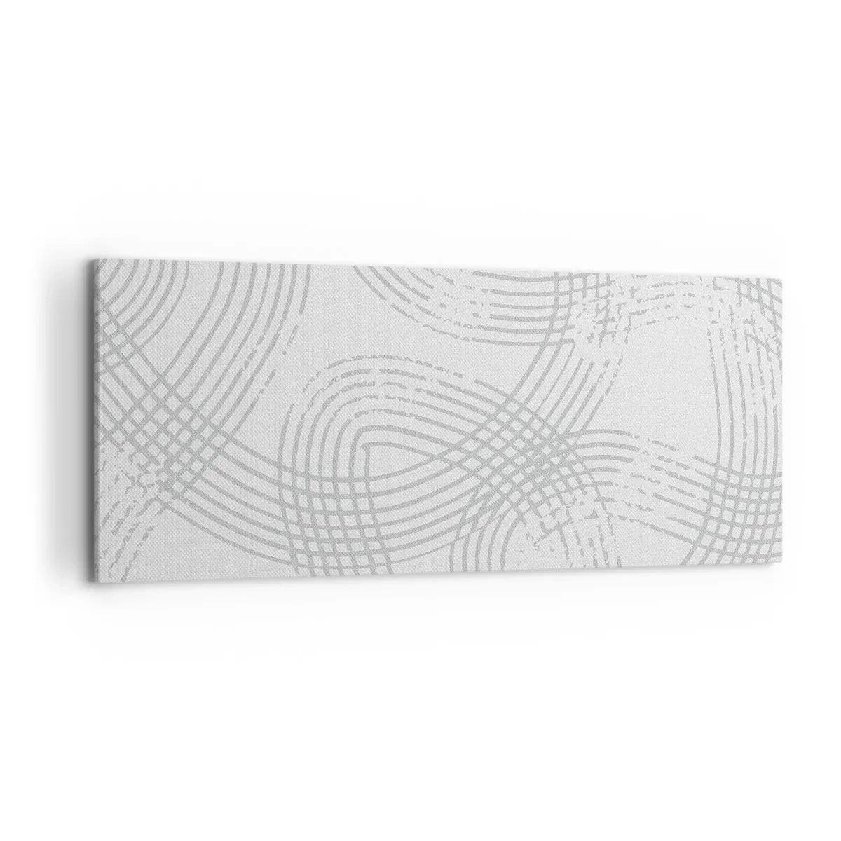 Obraz na płótnie - Subtelny wzór z przeplatającymi się liniami w jasnych odcieniach - 120x50cm - Nie ma prostej drogi - Nowoczesna dekoracja ścienna do salonu i sypialni ARTTOR