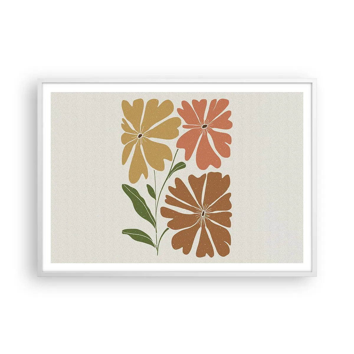 Plakat w białej ramie - Natura i geometria - 100x70 cm