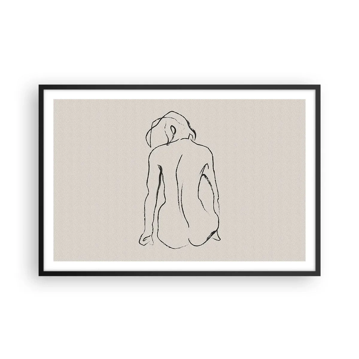 Plakat w czarnej ramie - Akt dziewczęcy - 91x61 cm