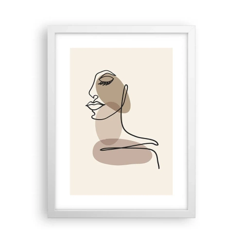 Plakat w białej ramie - Zasłuchana w siebie - 30x40 cm