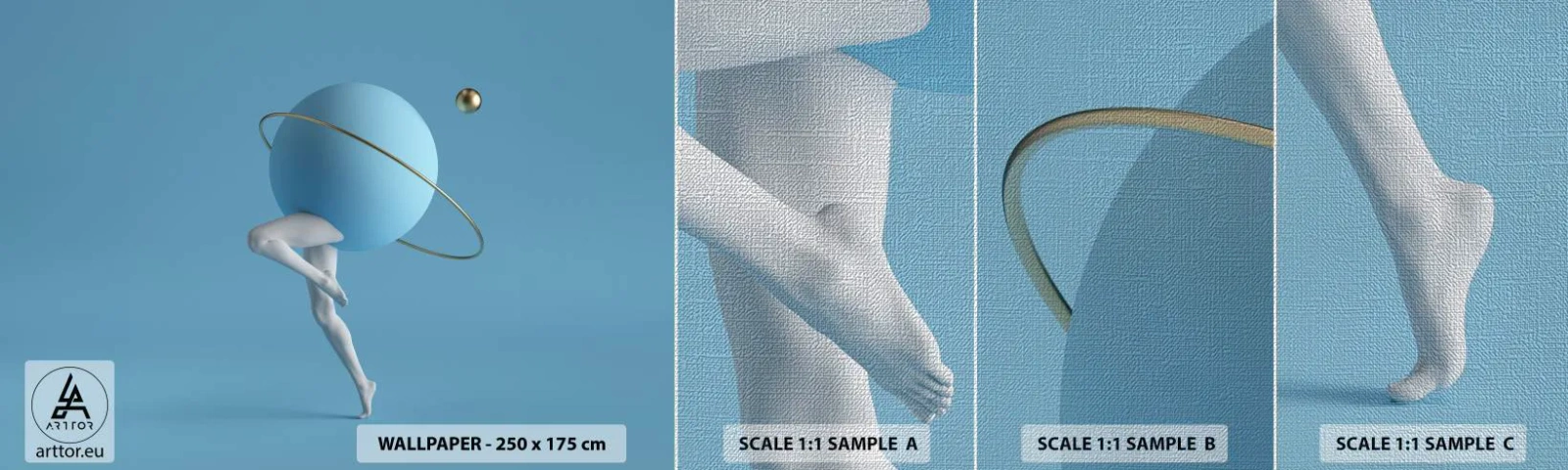 Fototapeta Próbka Premium Canvas - A planety szaleją - Abstrakcja, Nogi, Trójwymiarowy - 100x30 cm