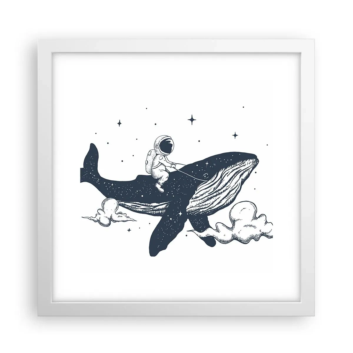 Plakat w białej ramie - Kosmiczna przygoda - 30x30 cm