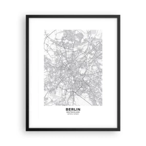 Plakat w czarnej ramie - Kwiat Berlina - 40x50 cm