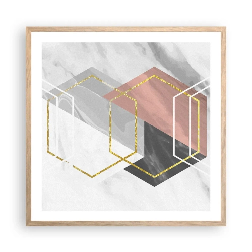 Plakat w ramie jasny dąb - Kompozycja łańcuchowa - 60x60 cm