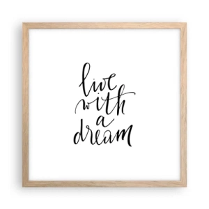 Plakat w ramie jasny dąb - Of course - 40x40 cm