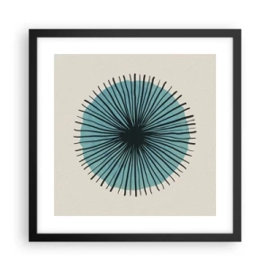 Plakat w czarnej ramie - Promieniście na błękicie - 40x40 cm