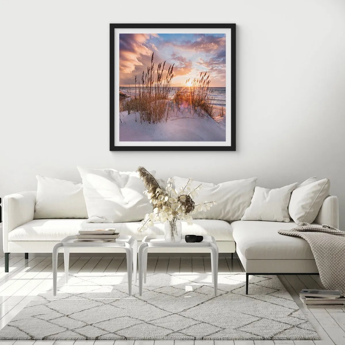 Plakat w czarnej ramie - Pożegnanie słońca i wiatru - 60x60 cm