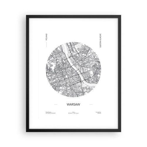 Plakat w czarnej ramie - Anatomia Warszawy - 40x50 cm