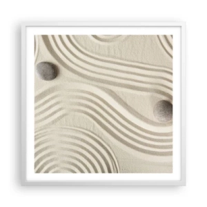 Plakat w białej ramie - Dotyk ciepła - 60x60 cm