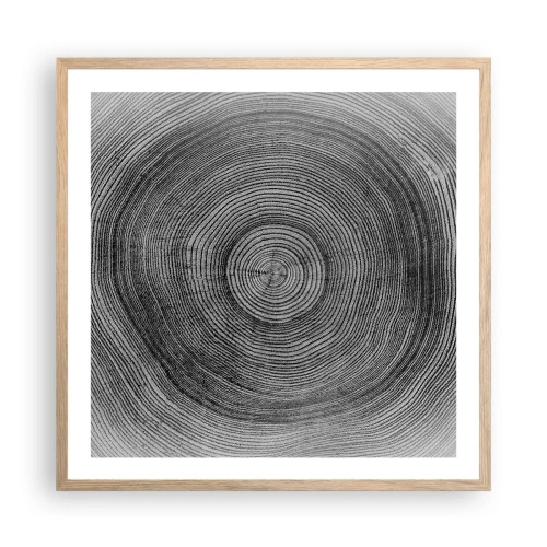 Plakat w ramie jasny dąb - Znak czasu - 60x60 cm