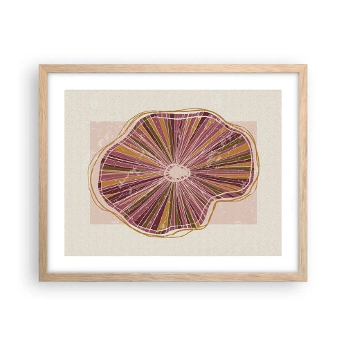Plakat w ramie jasny dąb - Abstrakcja promienista - 50x40 cm
