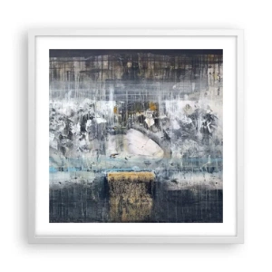 Plakat w białej ramie - Jak po lodzie, jak po grudzie - 50x50 cm