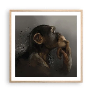 Plakat w ramie jasny dąb - Z pewnością myśliciel - 60x60 cm