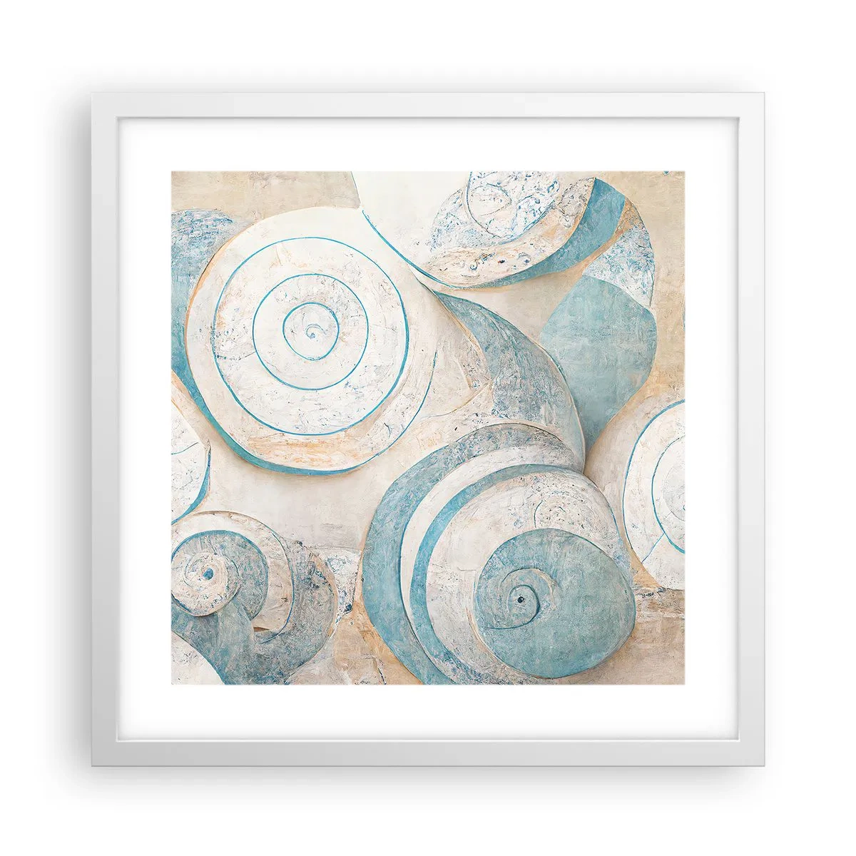 Plakat w białej ramie - Co kryje muszla? - 40x40 cm