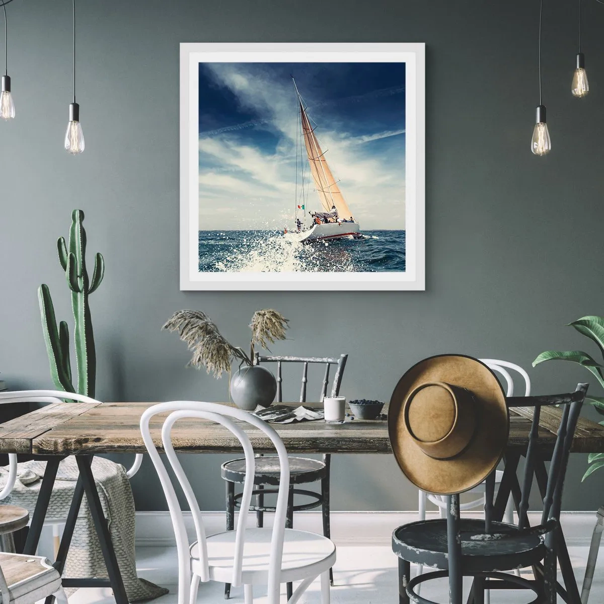 Plakat w białej ramie - Nas nie dogonią! - 30x30 cm