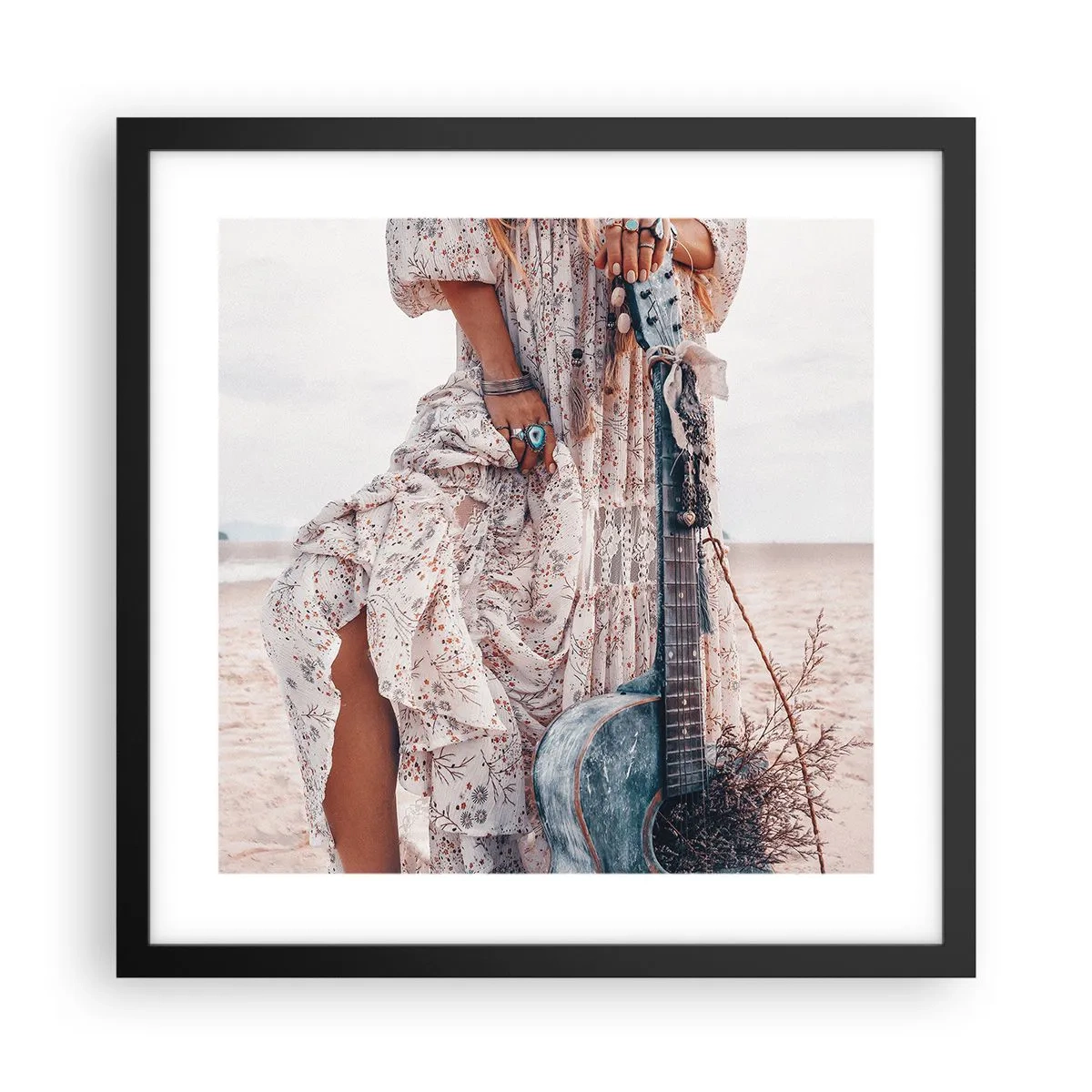 Plakat w czarnej ramie - Dzieci kwiaty w drodze - 40x40 cm