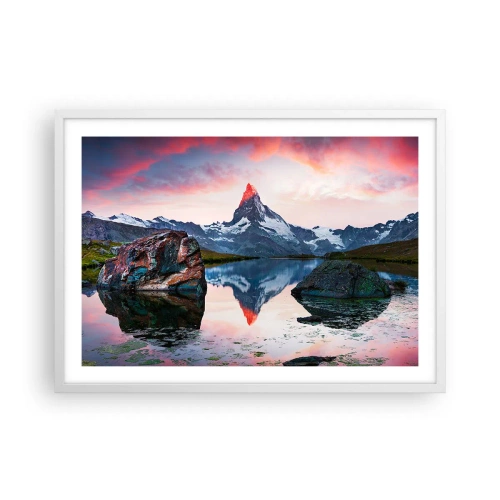 Plakat w białej ramie - Serce gór jest gorące - 70x50 cm