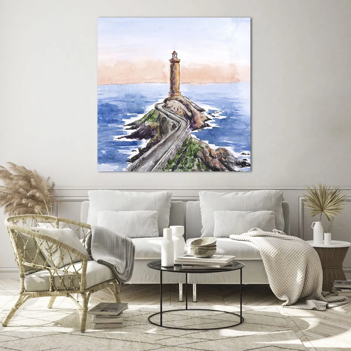 Obraz na szkle - Zwrócona ku morzu - 60x60 cm