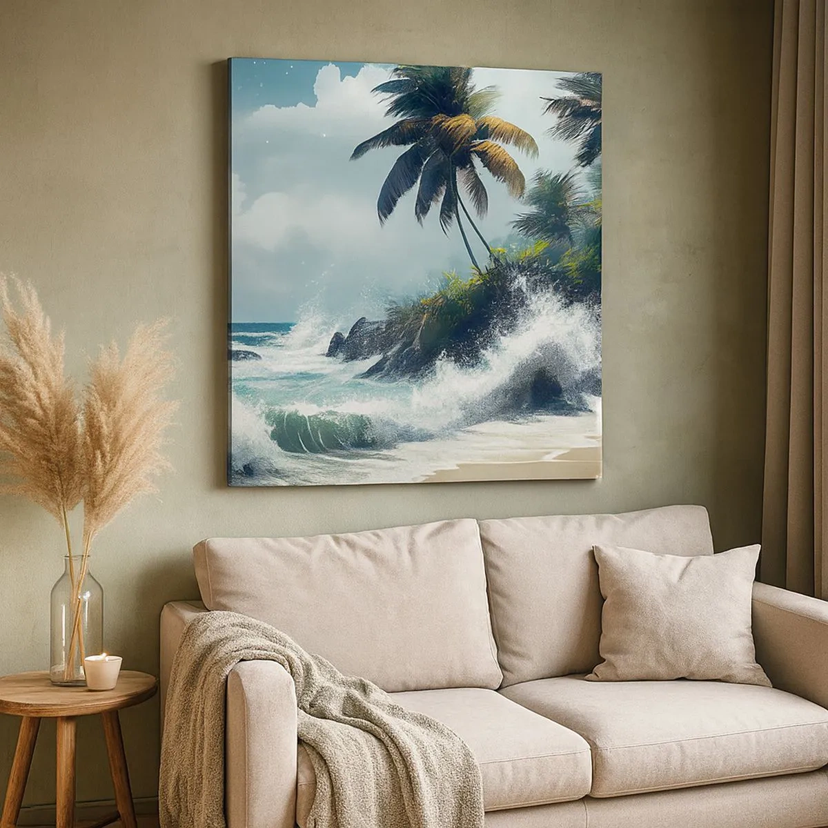 Obraz na płótnie - Na tropikalnym brzegu - 30x30 cm