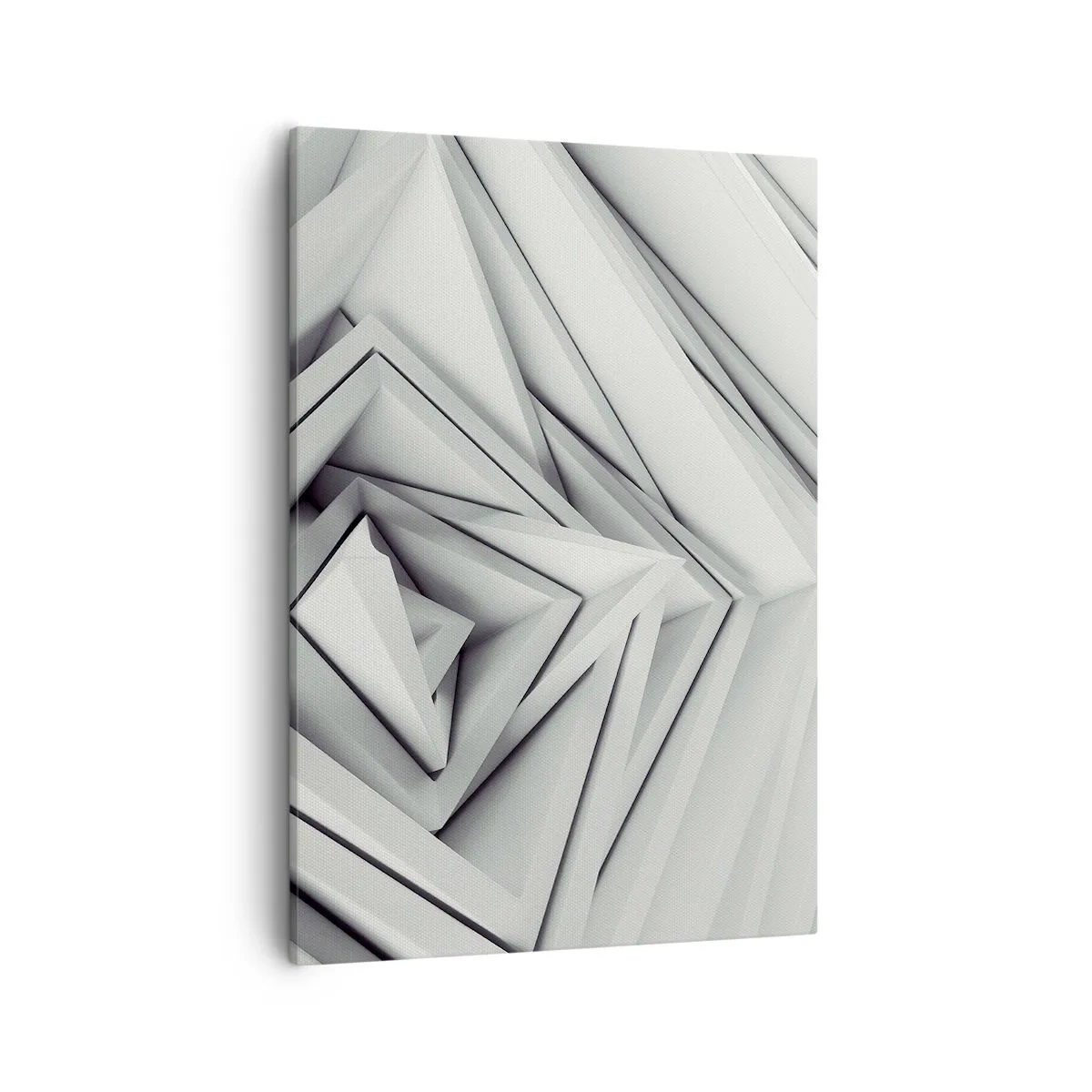 Obraz na płótnie - Abstrakcyjna kompozycja geometrycznych, trójwymiarowych kształtów - 50x70cm - Ostrych kątów pąkowie - Nowoczesna dekoracja ścienna do salonu, kuchni i sypialni ARTTOR