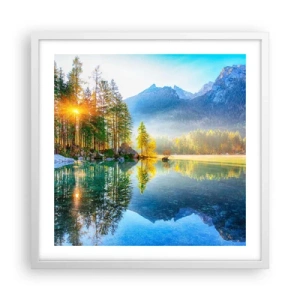 Plakat w białej ramie - Majestat i słodycz - 50x50 cm