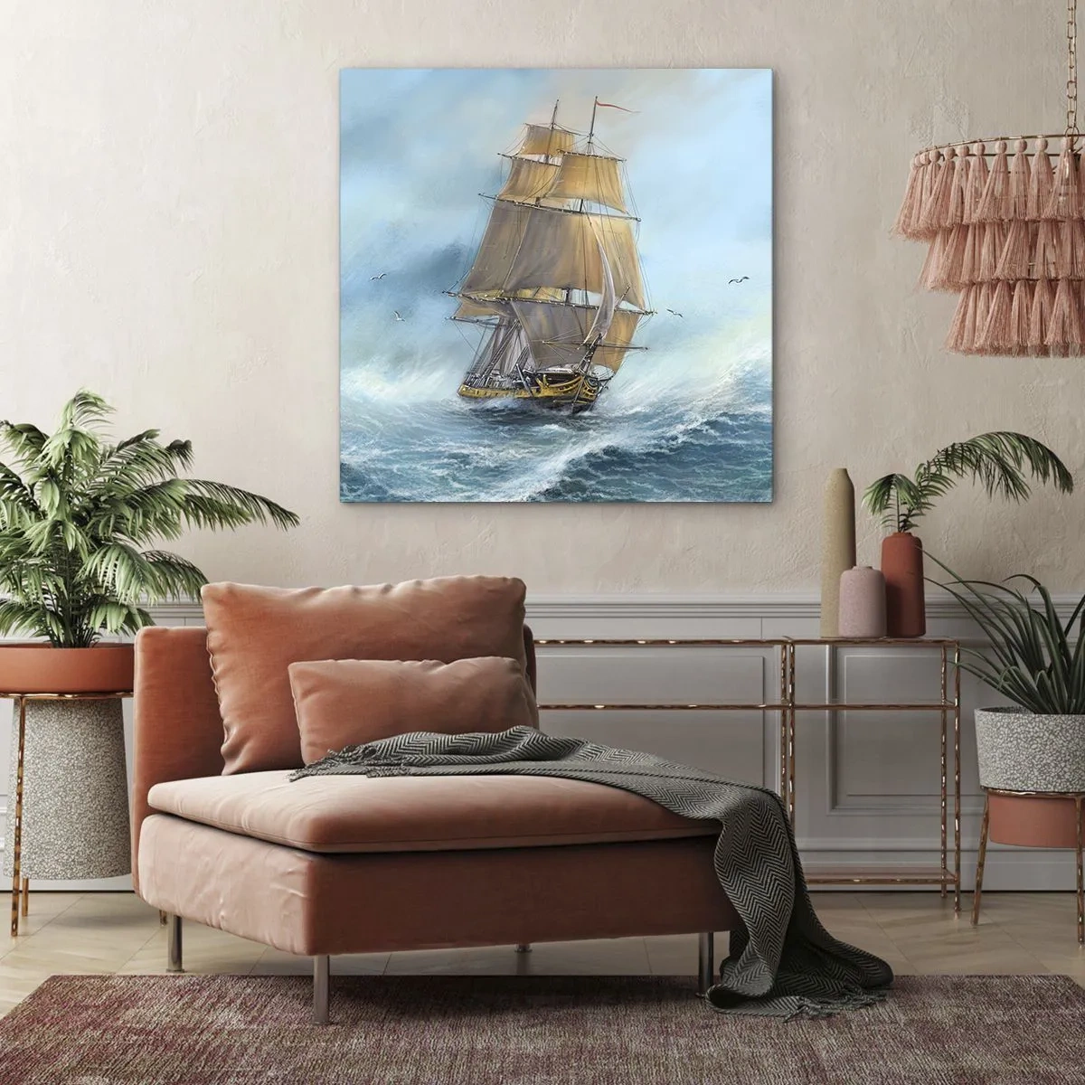 Obraz na płótnie - Mknący po falach - 60x60 cm