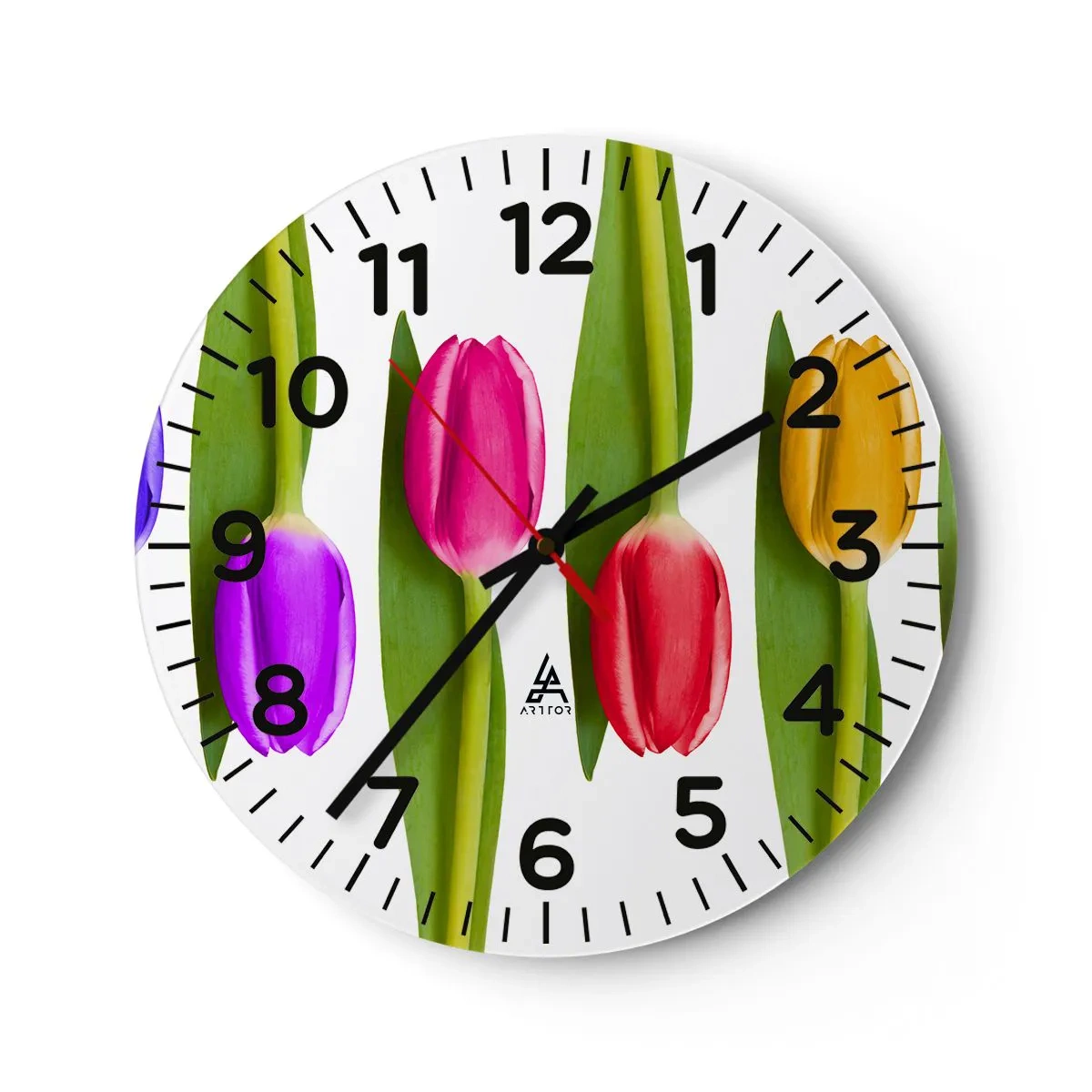 Zegar ścienny - Tęczowa kompozycja - 40x40 cm