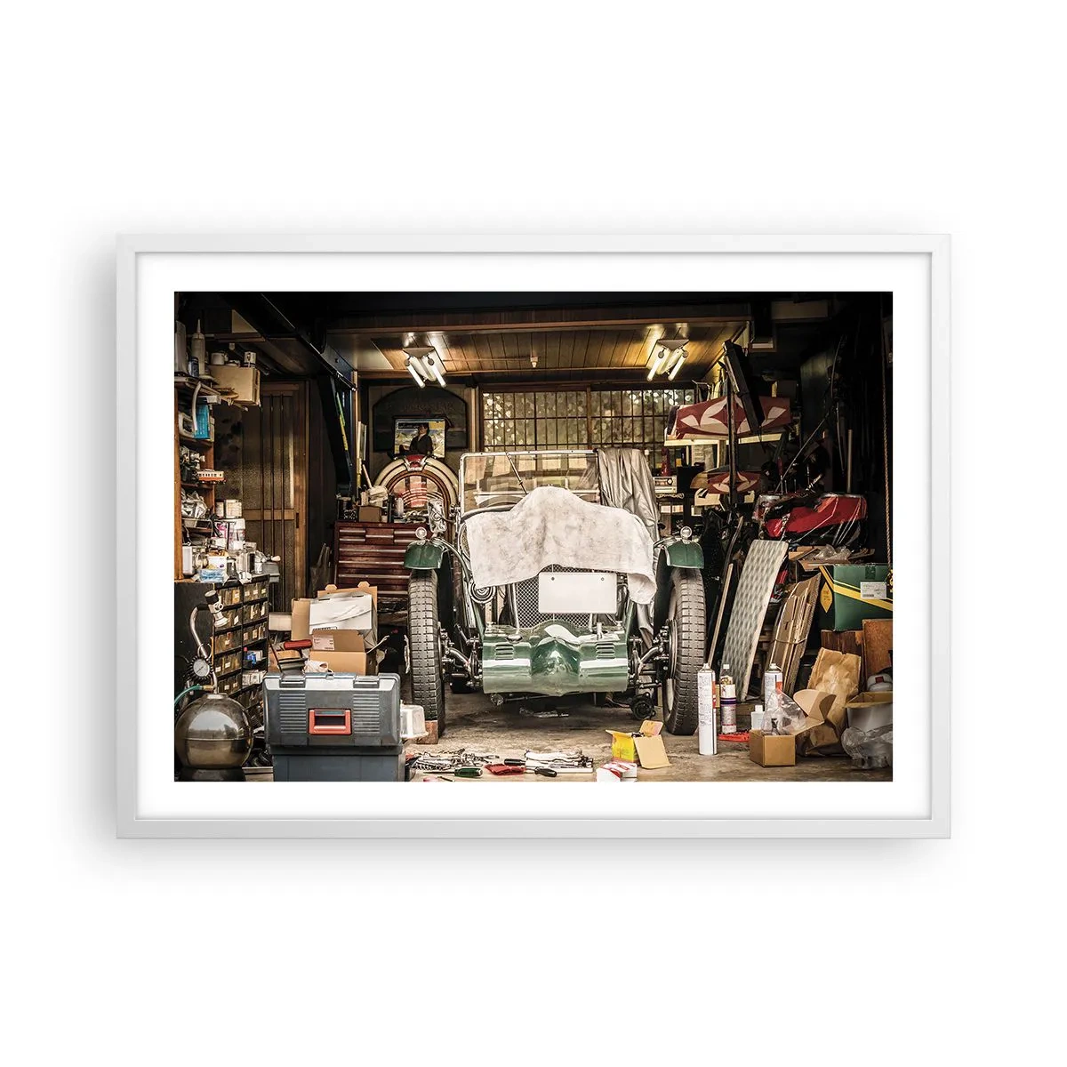 Plakat w białej ramie - Powrót do przeszłości - 70x50 cm